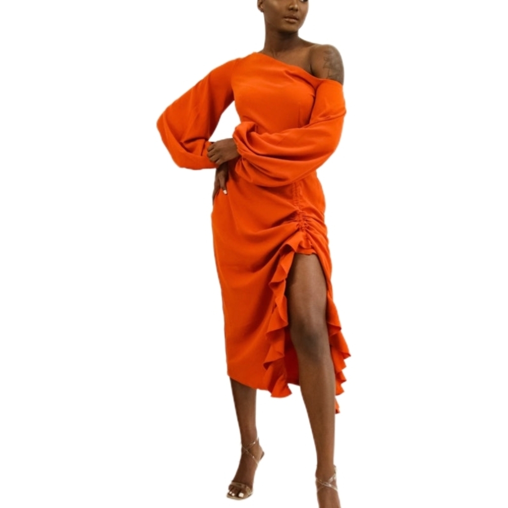 Off-Shoulder Midi Dress